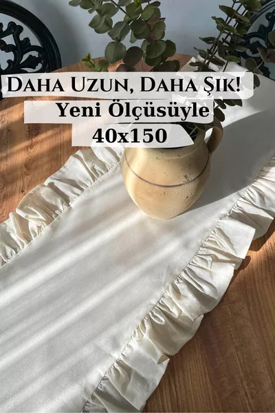 Runner in Lino con Volant  Più Lungo, Più Elegante!