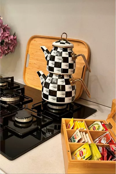 مجموعة صواني مستطيلة من الخيزران من 3 قطع، صينية صغيرة:  سم، صينية متوسطة:  سم، صينية كبيرة:  سم