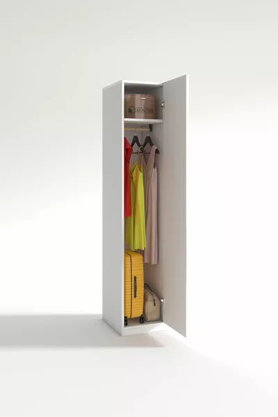 Wardrobe 1-Door Student Cabinet Single Door Chrysanthemum White ** White Wardrobe Cabinet Office with Door