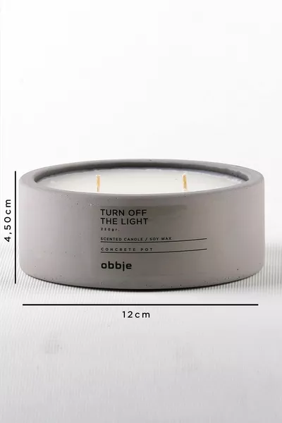 Свещ с аромат на какао и крем, декоративна бетонна свещ, хоризонтална форма с два фитила