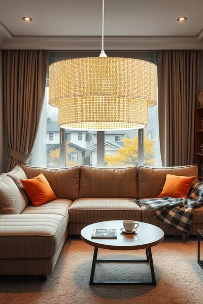 ثريا معلقة منسوجة حديثة بطبقتين من قماش الهزران الطبيعي بسلك بلاستيكي لغرفة المعيشة والمطبخ وغرفة النوم وغرفة الأطفال