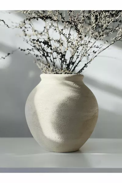 Ламе маленькая ваза с маленьким животиком, матовая с текстурой