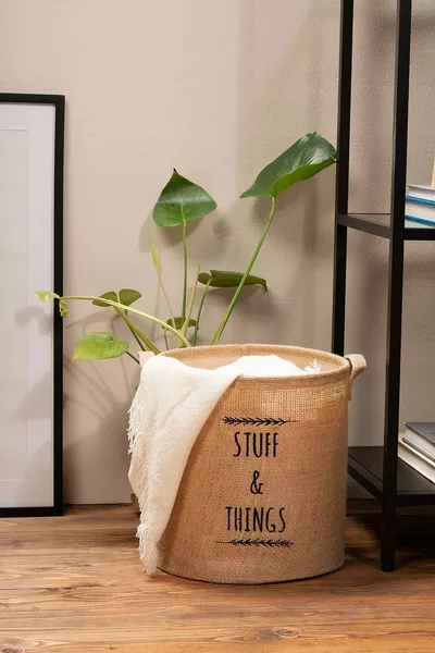 Плетен кош за съхранение на дрехи и играчки за детска стая, сгъваем органайзер 