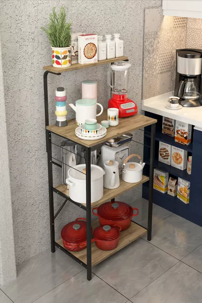 Mensola da cucina multifunzionale NETPLUS marrone Moderno senza garanzia in truciolato