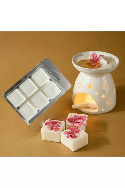 Incense Burner Scent Tablet Soy Wax Melt Vanilla Candle Melting % Soy Wax, Handmade Set of 6