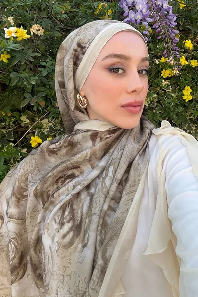 Rossa Patroon Zachte Sjaal - Beige