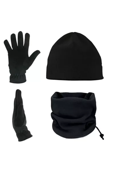 Ensemble de 3 pièces : Bonnet polaire, tour de cou et gants en laine