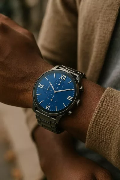 الأناقة الخالدة: ساعة يد رجالية آنالوجية بمعدن أسود 