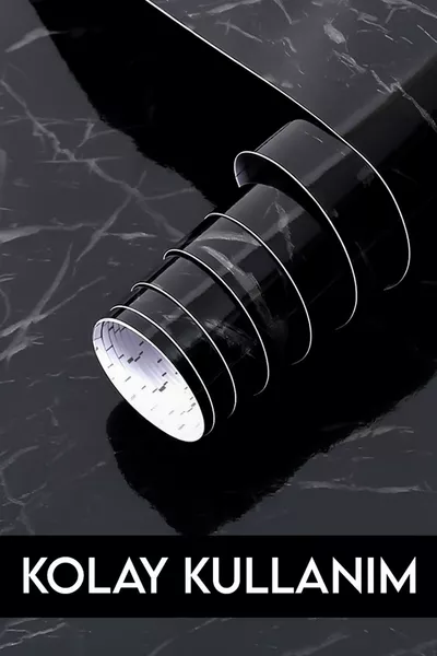 Shelf Cover Pull Cabinet Interior Lining Marble Pattern Black Roll 5 Meters