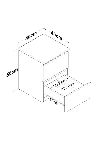 Rani Nachtkastje Slaapkamer 2-laden Nachtkastje Wit