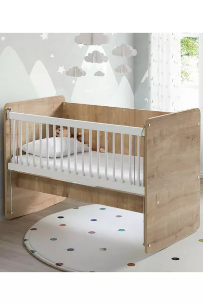 أرجوحة ومثبتة بجانب الأم سرير طفل - سرير أطفال - سرير متنقل - خشبي - سم