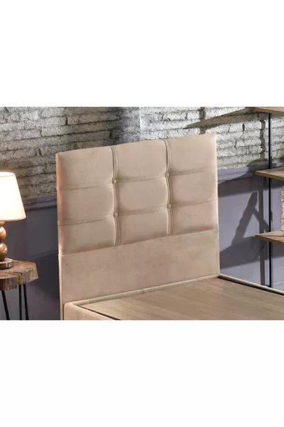 رأس سرير نيرون بولو - رأس سرير فردي، قماش قابل للتنظيف بلون قهوة بالحليب