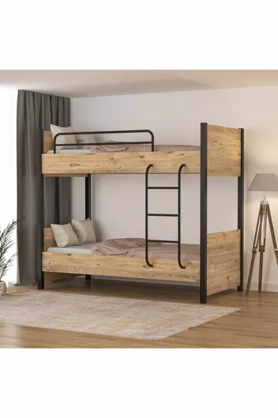 سرير طابقين معدني بأرجل معدنية برلين لغرفة الشباب وغرفة الأطفال