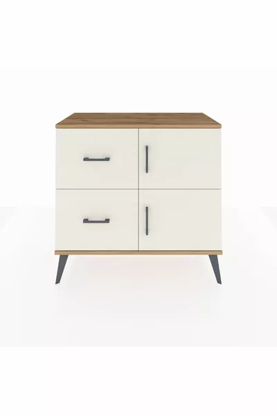 خزانة هايبرون بروفيل بمقصورة واحدة ودرجين وغطائين من خشب الصنوبر ولون حجر العقيق