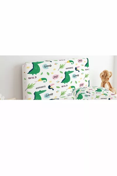 غطاء رأس السرير عالم الحيوانات تمساح حرباء