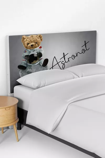 Housse de tête de lit pour sommier avec motif d'ours astronaute mignon