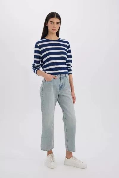 Regular Fit Striped Crew Neck Casual Long Sleeve T-Shirt WN