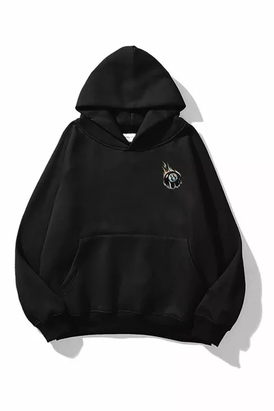 Unisex 8-Ball Fire Sweatshirt Hoodie Black