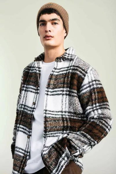 Рубашка-пиджак с классическим кроем, поло с клетчатым узором WN