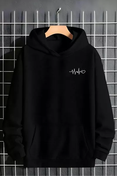 Heart Rhythm Printed Cotton Unisex Sweatshirt