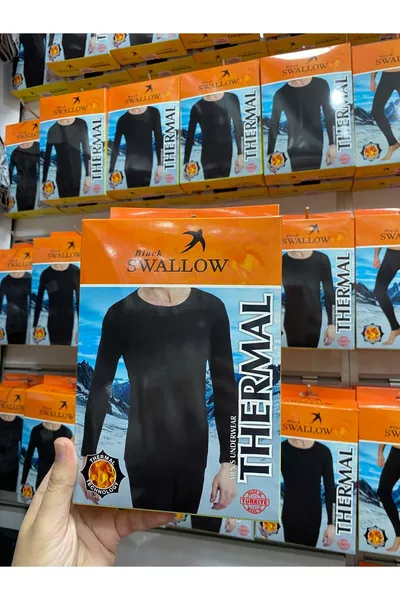 Herren Langarm Unterhemd und Unterhose Thermo-Set