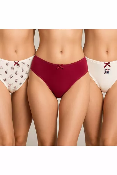 3-Piece Economic Pack Rosalie  Cotton Basic Printed and Patterned Briefs