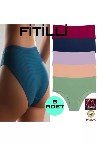 Mutandine a vita alta a costine extra morbide e elastiche, confezione da 5