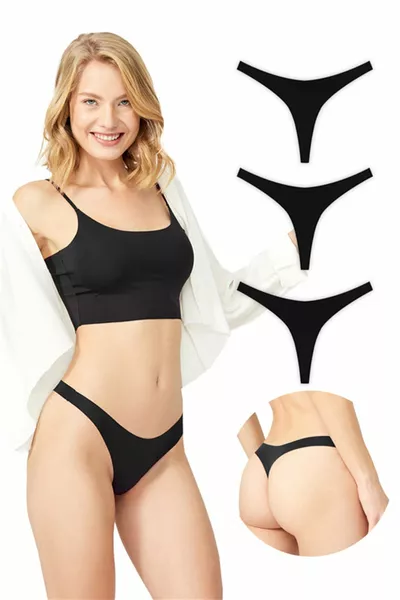 Lot de 3 Culottes String à Coupe Laser Basique - 5