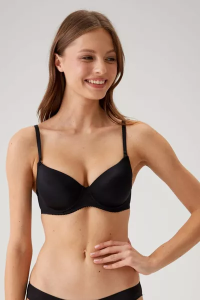 Reggiseno Donna Nero  Microsenza Ferretto