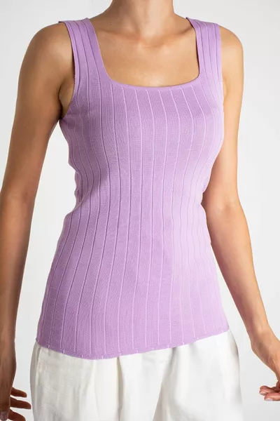 Arvila Dames Mouwloze Blouse Dikke Bandjes Top Dun Zomerse Trui met Vierkante Hals