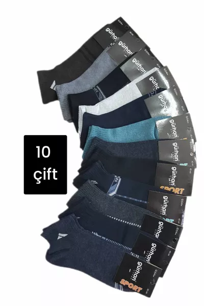  Pairs of Men's Cotton Sports Ankle Socks Assorted Colors and Patterns