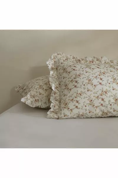 TkDizayn Mizu Ruffled 2-Piece Pillowcase Offwhite