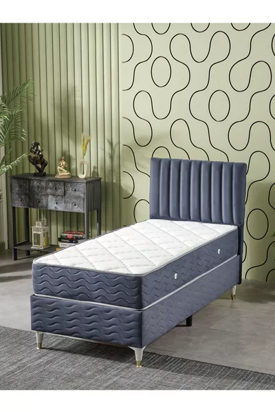 Ezgi Eenpersoons 3-delige Set Bed + Onderstel + Hoofdbord