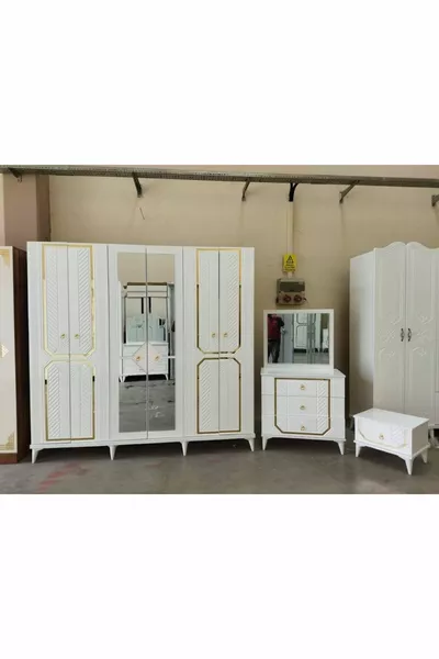 MDF GOLD DETAYLI YATAK ODASI TAKIMI