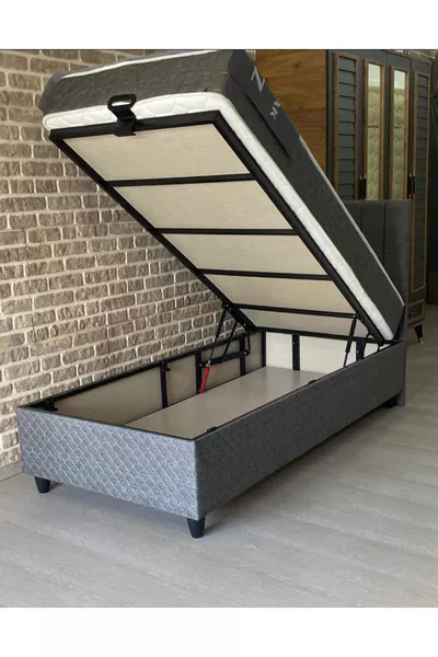 سرير فردي مع قاعدة ورأس سرير