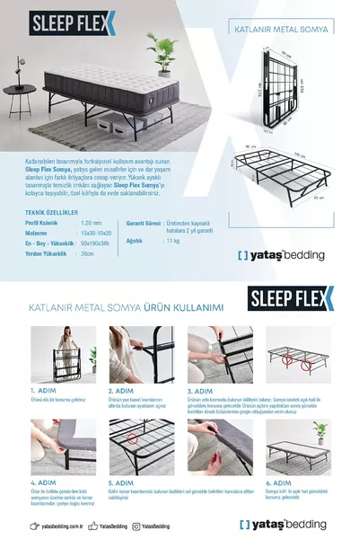 سلييب فليكس سرير مفرد قابل للطي