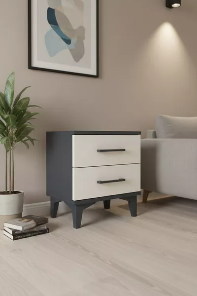 خزانة سيرفا كومودين بدرجين باللون الأنثراسيت-حجر العقيق | أناقة غرفة النوم