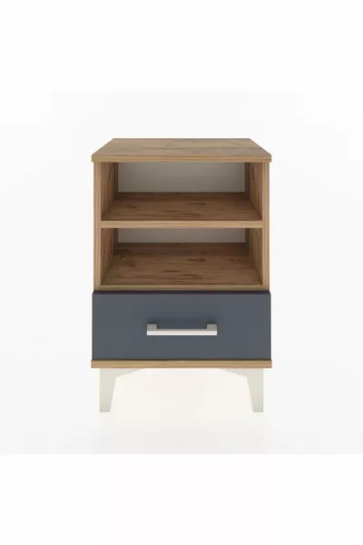 Arges Komodin 2 Raflı Tek Çekmeceli  Çam-Antrasit