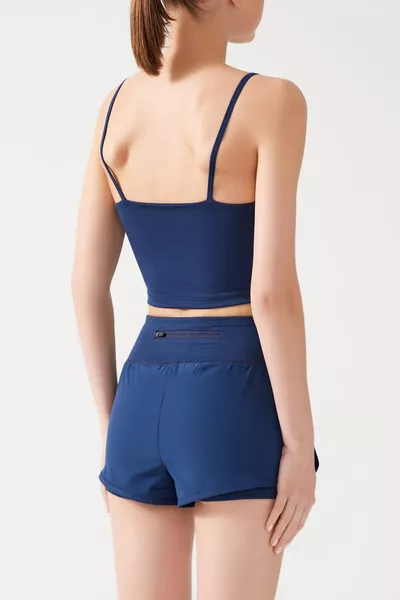 Women's Navy 2-Layer Sports Shorts -  Shorts with Leggings