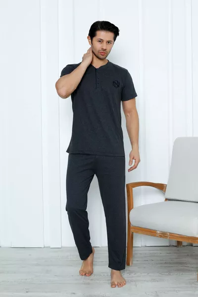 3 Piece Men's Cotton Pajama Set - Father's Day Gift