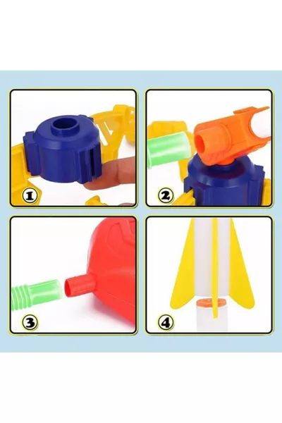 Air Rocket Toy 2 Rockets and Single Air Launcher Outdoor Toy