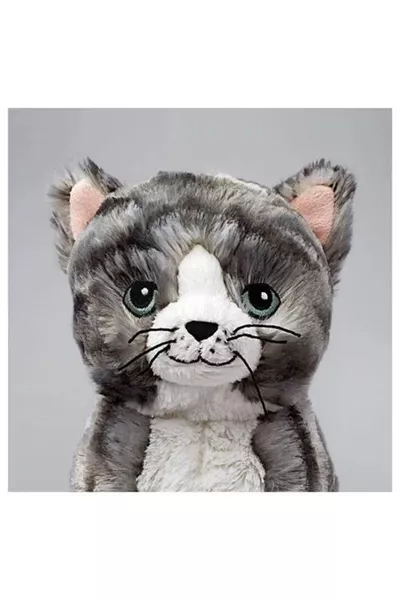 لعبة قطة من اللُعبة الناعمة ليلبلوت بلون رمادي وأبيض