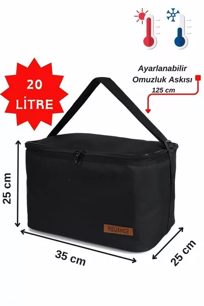 Liter Thermal Picknicktasche Lebensmitteltransport Thermos Kühler - Schwarz