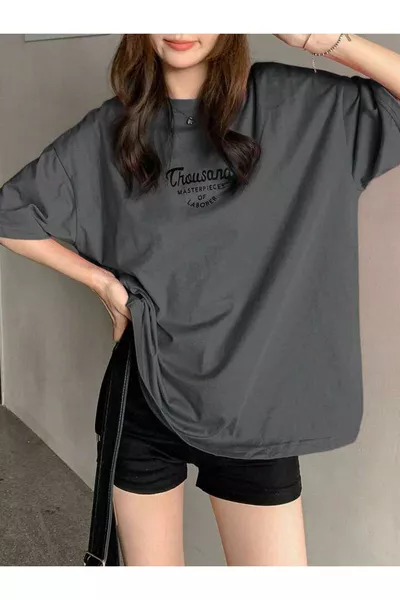 T-shirt manica corta in cotone stampata Thousand (Oversize)