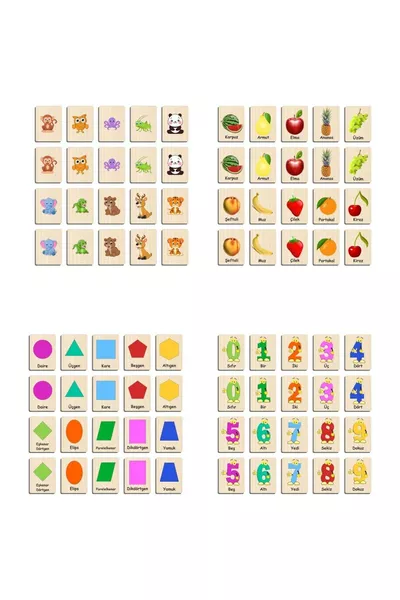 Holzpuzzle-Intelligenzspielkarten Matching-Spiel Gedächtniskarten Puzzle 4er-Set