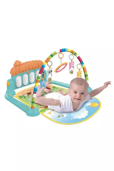 سجادة اللعب بسبيكة البيانو لطيفة بصوت وضوء ومرآة للرضع وحديثي الولادة X