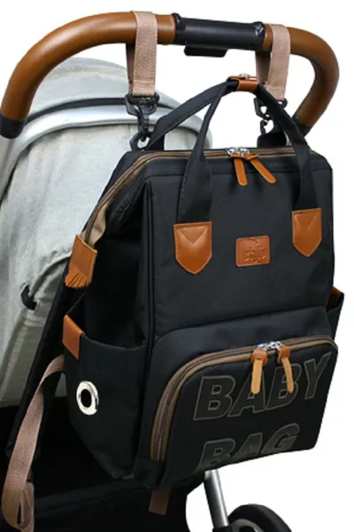 Monaco Baby Bag Gedrukt Mama Baby Verzorgingsrugzak - Zwart Print