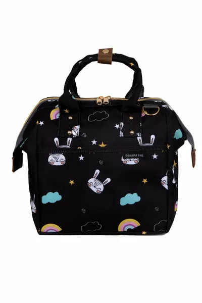 Термосумка с утеплителем и водонепроницаемой тканью для переноски еды, черная