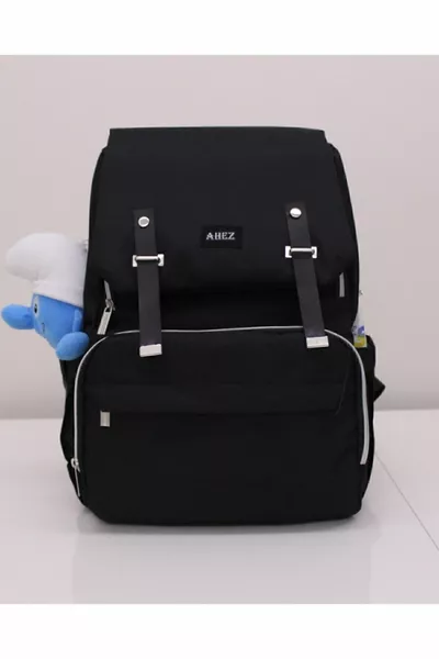 Унисекс черный рюкзак для ухода за мамой и ребенком