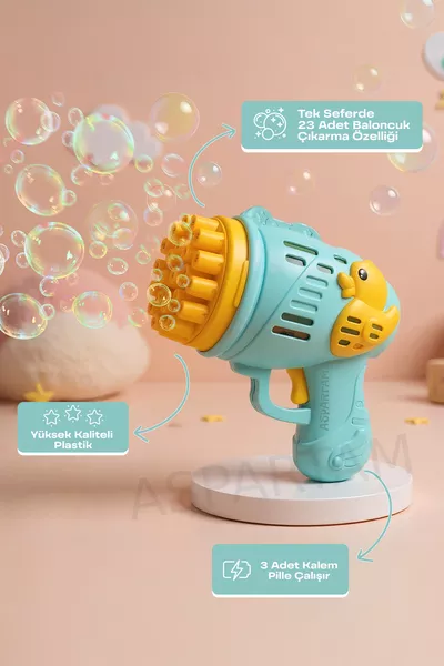 Pistolet jouet à bulles en mousse à piles Duck avec de nombreux trous, souhaité